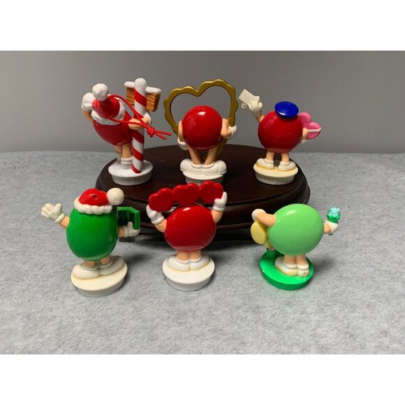 Set 6 Vintage M&M Character Figurines Candy Tube Toppers Ornaments/Cake Toppers - Picture 4 of 7